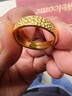 中國黃金黃金戒指足金999古法磨砂訂婚結婚男士女活口實(shí)心對戒中秋禮物送 【錘紋】男戒約6.76g 曬單實(shí)拍圖