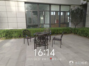 紫葉（ziye） 戶(hù)外桌椅 庭院鑄鋁桌椅 花園陽(yáng)臺室外組合 休閑餐桌鐵藝燒烤桌椅 經(jīng)典款【D90圓桌+4椅】配坐墊 曬單實(shí)拍圖