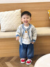 波步（BORBOON B）男寶寶衣服秋季新款毛衣小月齡卡通針織衫上衣嬰兒洋氣春秋款外套 【套裝】6651灰 100 曬單實(shí)拍圖