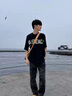 莫小刀美式高街彎刀牛仔褲男秋季新款迷彩工裝褲子男生提檔顯瘦微喇褲 迷彩色 XL 【建議120-140斤】 曬單實(shí)拍圖