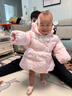 巴拉巴拉嬰兒羽絨服男童冬季女童短款外套花朵造型2024甜美萌208424107233 曬單實(shí)拍圖