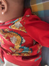 wua·wua嬰兒衣服春秋季男寶寶周歲禮服百天滿(mǎn)月服少爺服喜慶過(guò)年紅色衣服 大紅哈衣+貝勒帽 59cm （適合1-3月 體重8-12斤） 曬單實(shí)拍圖