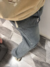 棉之雪美式復古直筒水洗高街牛仔褲男士春夏潮流寬松休閑長(cháng)褲 淺藍色 XL 【162CM-170CM】 曬單實(shí)拍圖