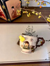 霧蔓嵩咖啡杯復古高腳杯高顏值陶瓷馬克杯水杯女生日禮物國慶中秋送禮 浮雕蝴蝶杯-蝴蝶帶勺【彩盒裝】 贈空白賀卡1張 曬單實(shí)拍圖
