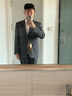 CULTUM【可機洗免熨燙】通勤商務(wù)西服套裝男職業(yè)正裝禮服西裝外套 深碳灰兩件套 54 B 曬單實(shí)拍圖