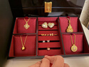 老鋪黃金古法手工足金項鏈 · 金珠鉆飾鎖骨鏈 金重約9.39g 曬單實(shí)拍圖