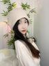 奔青春月子帽子女秋冬季防風(fēng)加絨保暖帽子孕婦護額包頭帽產(chǎn)后防寒堆堆帽 米色 曬單實(shí)拍圖