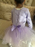 GUBPMTSHIM兒童舞蹈服夏季亮片紗裙女童練功服中國舞連體芭蕾舞裙短袖 紫色長(cháng)袖 140cm  曬單實(shí)拍圖
