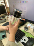 DEATKN德國(guó)一鍵開蓋雙層玻璃杯防摔高硼硅車載水杯男士摔不爛的泡茶 【雙層加厚】土豪金 300ml 曬單實(shí)拍圖
