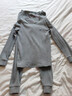貓人兒童內衣套裝純棉男童秋衣秋褲中大童青少年棉毛套裝 麻灰 160 曬單實(shí)拍圖