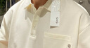 GXG男裝三色肌理潮流短袖POLO 米白 175/L 曬單實拍圖