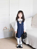 巴拉巴拉童裝女童連衣裙套裝學(xué)院風(fēng)背帶裙兩件套2025新款秋裝洋氣 藍白色調00381 90 曬單實(shí)拍圖