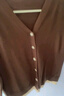 三彩2025秋季新款長(cháng)袖針織衫V領(lǐng)開(kāi)衫外套復古百搭小個(gè)子M 咖啡色 L 165/88A 曬單實(shí)拍圖