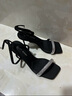 卓詩(shī)尼時(shí)裝涼鞋女2025年夏季新款宴會(huì )優(yōu)雅氣質(zhì)水鉆露趾一字帶絕美高跟鞋 黑色 36 曬單實(shí)拍圖