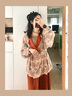 謎阿凰【池禾圓領(lǐng)衫】原創(chuàng  )唐制漢服上衣春夏款女漢元素闊腿褲日常 池禾圓領(lǐng)衫+小號金腰帶（15天） S 曬單實(shí)拍圖