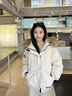 歐迪惠（Oudihui）羽絨棉服女冬季2025年新款連帽羽棉襖絨服女外套小個(gè)子工裝派克服 藏青色 S 建議80-100斤 曬單實(shí)拍圖