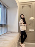 Carey Kay德絨發(fā)熱保暖褲女秋冬加絨加厚內(nèi)穿打底褲羊絨蠶絲高腰收腹羊毛褲 夜空黑 M 曬單實拍圖