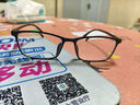WAN XIN 新款 1.67超薄高清防藍光鏡片男可配度數送商務(wù)眼鏡框女Z D096亮黑 高度數更顯薄 配萬(wàn)新1.67MR-7超薄非球面鏡片 曬單實(shí)拍圖