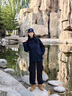 哈吉斯（HAZZYS）女裝 秋季女士【PHIZ系列】工裝風(fēng)立領(lǐng)腰部抽繩休閑夾克女 藏青色NV M (160/84A 38) 曬單實(shí)拍圖