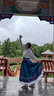 盛妙慈藏族舞蹈演出服裝女廣場舞大擺裙半身裙民族舞蹈服蒙古舞練習長裙 單件孔雀藍裙 XL 曬單實拍圖