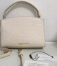 CHARLES&KEITH鱷魚(yú)紋凱莉包手提斜挎婚包包女包生日禮物CK2-50270880-1 Ivory象牙色 S 曬單實(shí)拍圖