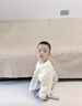 G.DUCKKIDS嬰兒春秋衣服純色保暖分體三件套一2周歲3男寶寶4外出5洋氣男童裝 米白色 三件套 90cm (21斤-25斤) 曬單實(shí)拍圖