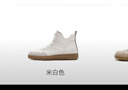 哈森【專(zhuān)柜同款】春秋圓頭休閑牛高幫女運動(dòng)休閑鞋HCL246120 米白色 38 曬單實(shí)拍圖