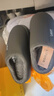 樂(lè )拖冬季家居家用軟底阻滑室內情侶防水PU皮厚底踩屎感棉拖鞋男 曬單實(shí)拍圖