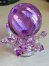 stabo瑞士品牌水晶球擺件蓮花家居裝飾品客廳電視柜玄關(guān)酒柜喬遷送禮 水晶擺件【23cm】紫色+蓮花底座 曬單實(shí)拍圖