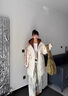NASA BASE假兩件羽絨服男冬季男中長(zhǎng)款冬裝防寒服加厚保暖潮牌冬天工裝外套 米白色 XL (130-155斤) 曬單實(shí)拍圖