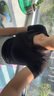 真維斯（JEANSWEST）簡約風t恤女夏季韓版緊身顯瘦方領短款短袖女裝休閑百搭半袖小衫 黑色 純色 L 曬單實拍圖