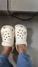 名創(chuàng  )優(yōu)品（MINISO）洞洞鞋男女夏季外穿沙灘涼鞋防滑厚底踩屎感包頭涼拖鞋白色36-37 曬單實(shí)拍圖