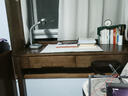 力伯純實(shí)木飄窗書(shū)桌臥室學(xué)習桌長(cháng)條電腦桌小戶(hù)型家用辦公學(xué)生寫(xiě)字桌子 帶擋板：120*60木板3cm+雙抽屜 曬單實(shí)拍圖