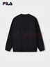 FILA 斐樂(lè )官方情侶款套頭衛衣25秋冬季新款休閑寬松長(cháng)袖加絨保暖上衣 【加絨款】正黑色-BK 2XL 185/104A/XXL 曬單實(shí)拍圖