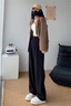 FitonTon西裝褲女2025秋季黑色窄版顯瘦感垂感休閑直筒闊腿褲子女 曬單實(shí)拍圖