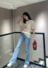 班尼路牛仔褲女微喇叭褲子女裝新款高腰緊身顯瘦彈力潮流辣妹百搭長(zhǎng)褲女 淺藍(lán)#純色 【挺闊舒適】 M 曬單實(shí)拍圖