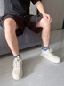 森馬（Senma）男鞋夏季休閑百搭時尚小白鞋子男士軟底輕便厚底增高板鞋男款透氣 米色 39 曬單實(shí)拍圖