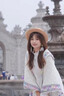 JIOESC披肩女外搭氣質(zhì)2025年新款云南旅游民族風(fēng)波西米亞針織紗巾披風(fēng) 米白色 【180cm*90cm】 曬單實(shí)拍圖
