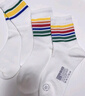 蕉內小特護301S兒童短中筒襪子男女童7A抗菌防臭網(wǎng)眼透氣學(xué)院白襪5雙 【中筒】彩虹條紋1&2&3+米白色*2 7-9歲 （28-32碼） 曬單實(shí)拍圖