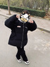 棉致保暖條紋立領(lǐng)棉服女冬季新款外套小個(gè)子加厚面包服棉衣羽棉襖絨服 梵6639黑色【高品質(zhì)】 M 105-120斤 曬單實(shí)拍圖