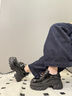 FIVE PLUS厚底小皮鞋女2025秋季新款黑色樂(lè )福鞋百搭英倫風(fēng)女鞋休閑系帶單鞋黑色37 曬單實(shí)拍圖