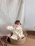 優(yōu)奇嬰兒秋季衣服嬰幼兒連體衣男女寶寶超萌洋氣哈衣套裝小月齡外出服 杏色 80cm 曬單實(shí)拍圖