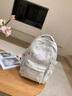 愛雅涵包包書包雙肩包初中女生2025新款大容量旅游旅行輕便高中大學背包 米白色+【送小掛件】 曬單實拍圖