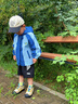 巴帝巴帝秋季新款嬰幼兒童連帽外套男女寶寶戶(hù)外撞色上衣 山系藍 110 曬單實(shí)拍圖