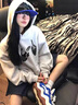 瀟圖達人歐美風(fēng)衛衣男春秋手勢印花連帽袋鼠兜上衣潮流重磅高街痞帥外套 白灰色 XL 曬單實(shí)拍圖