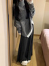 GOREMAN法式灰色不規(guī)則針織毛衣套裝裙子女早秋季2025新款秋冬穿搭一整套 46532毛衣-灰色 均碼 【推薦80-130斤】 曬單實拍圖