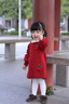 優(yōu)奇女童紅色毛衣連衣裙秋裝洋氣兒童公主裙小女孩一周歲寶寶抓周禮服 紅色 100 曬單實(shí)拍圖