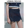 UR2025夏季新款女裝復(fù)古休閑腰帶飾裙褲牛仔短褲UYY850121 藍(lán)色 28 曬單實(shí)拍圖