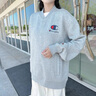 Champion冠軍衛衣24春季新款棒球領(lǐng)衛衣男美式休閑刺繡開(kāi)衫外套女 灰色 S 曬單實(shí)拍圖