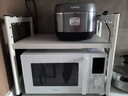 帥仕廚房置物架臺面微波爐支架多功能烤箱架子可伸縮電飯煲電器收納架 雅白【2層伸縮42-68長(cháng)】2件套 曬單實(shí)拍圖